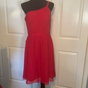 ALFRED ANGELO red one shoulder cocktail dress